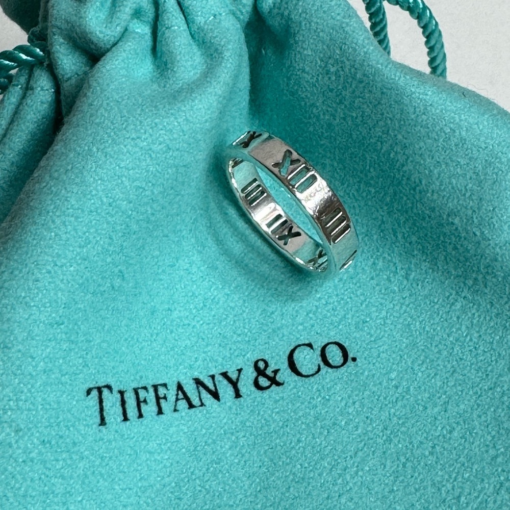 Tiffany & Co. Atlas Roman Numeral Silver Ring